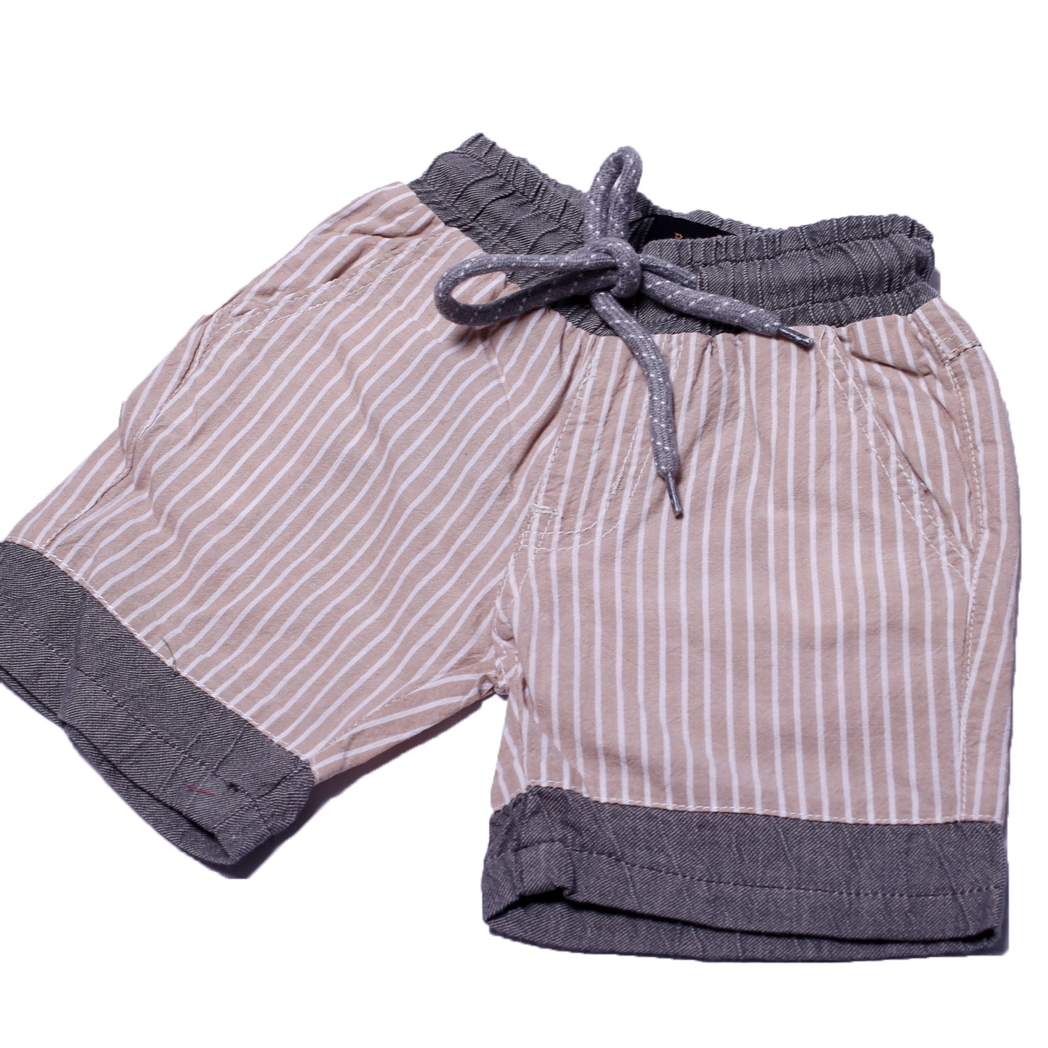 NEW CREAM & GREY WITH WHITE STRIPES SHORTS 30 Secondary image