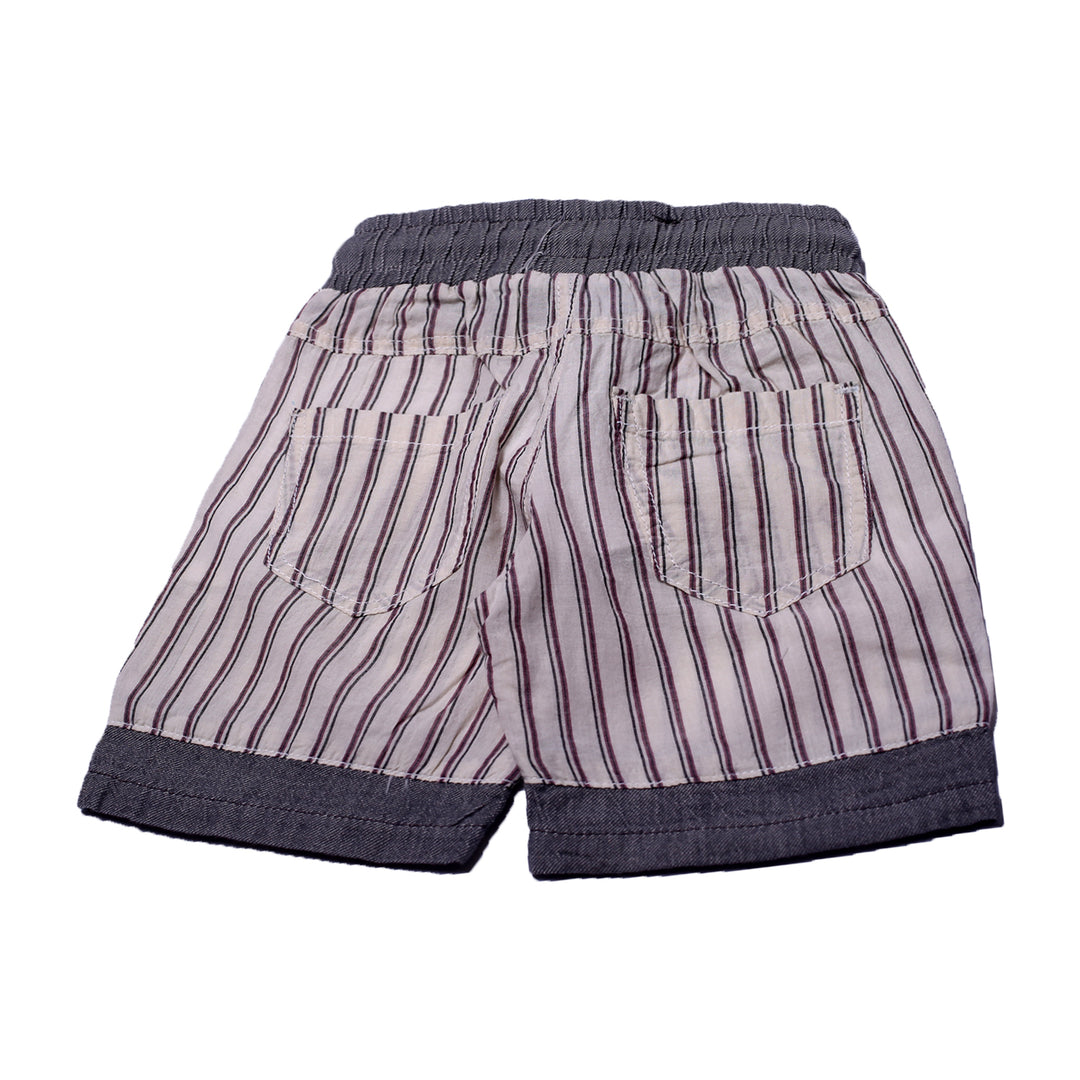 NEW CREAM & GREY WITH MAROON STRIPES SHORTS 25