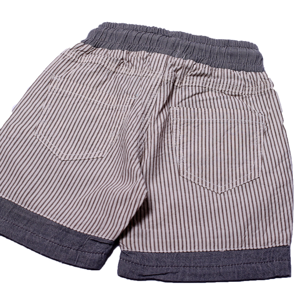 NEW CREAM & GREY WITH WHITE STRIPES SHORTS 30
