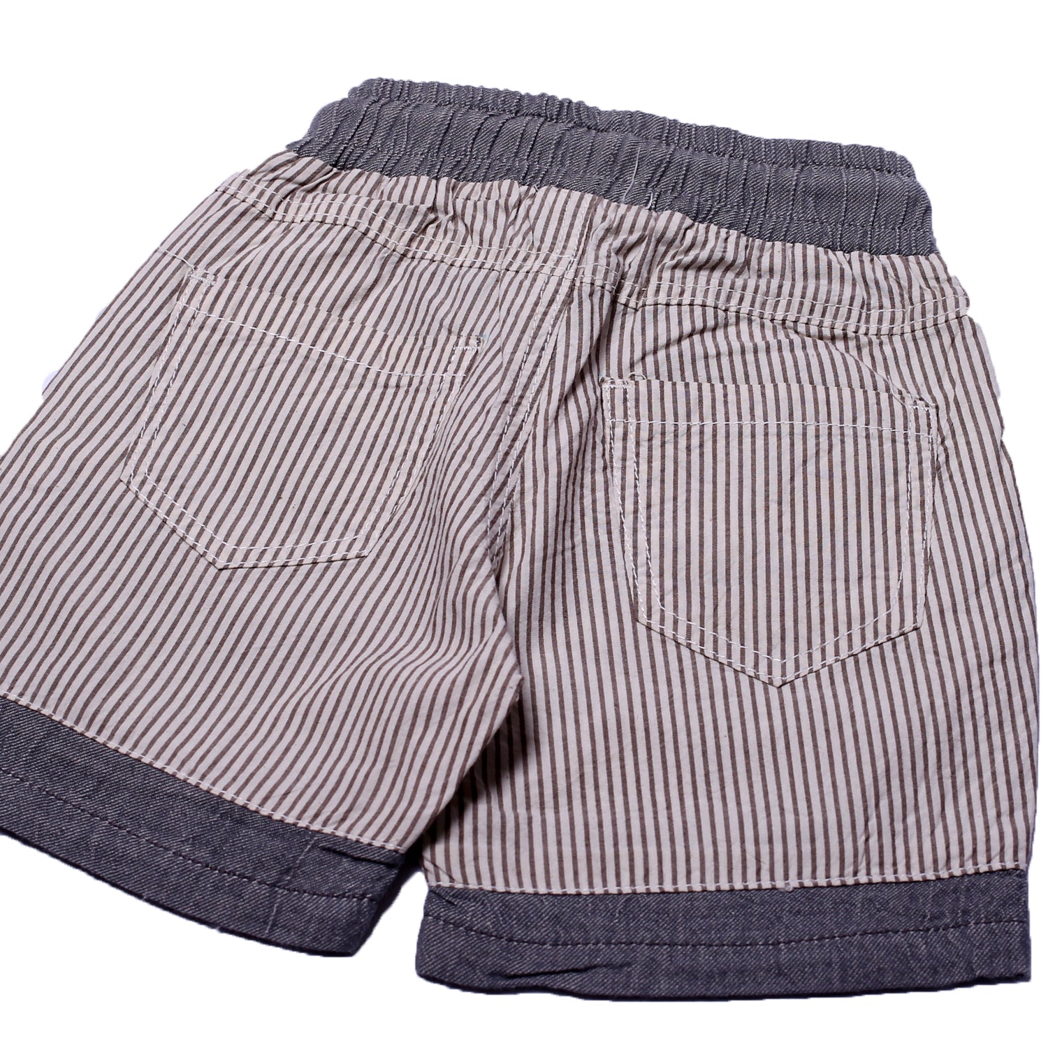 NEW CREAM & GREY WITH WHITE STRIPES SHORTS 30