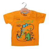 NEW MUSTARD DINOSAUR PRINTED HALF SLEEVES T-SHIRT