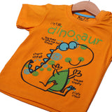 NEW MUSTARD DINOSAUR PRINTED HALF SLEEVES T-SHIRT