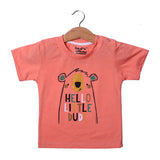 NEW PEACH HELLO LITTLE DUDE PRINTED HALF SLEEVES T-SHIRT