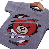 NEW GREY BEAR PRINTED HALF SLEEVES T-SHIRT