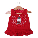NEW RED ICE CREAM PRINTED T-SHIRT TOP FOR GIRLS