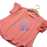NEW PEACH HEARTS BALLON PRINTED T-SHIRT TOP FOR GIRLS