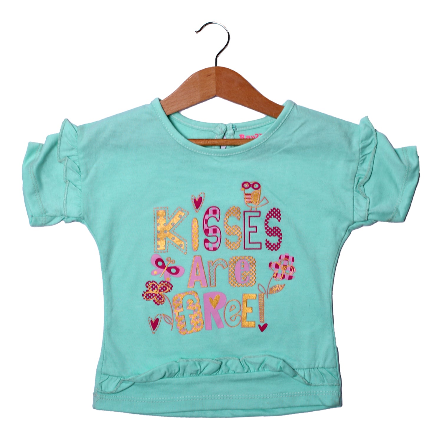 NEW PISTA KISSES ARE FREE PRINTED T-SHIRT TOP FOR GIRLS