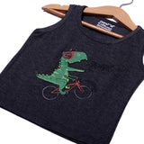 NEW CHARCOAL GREY DINO CYCLING PRINTED SANDOS FOR BOYS