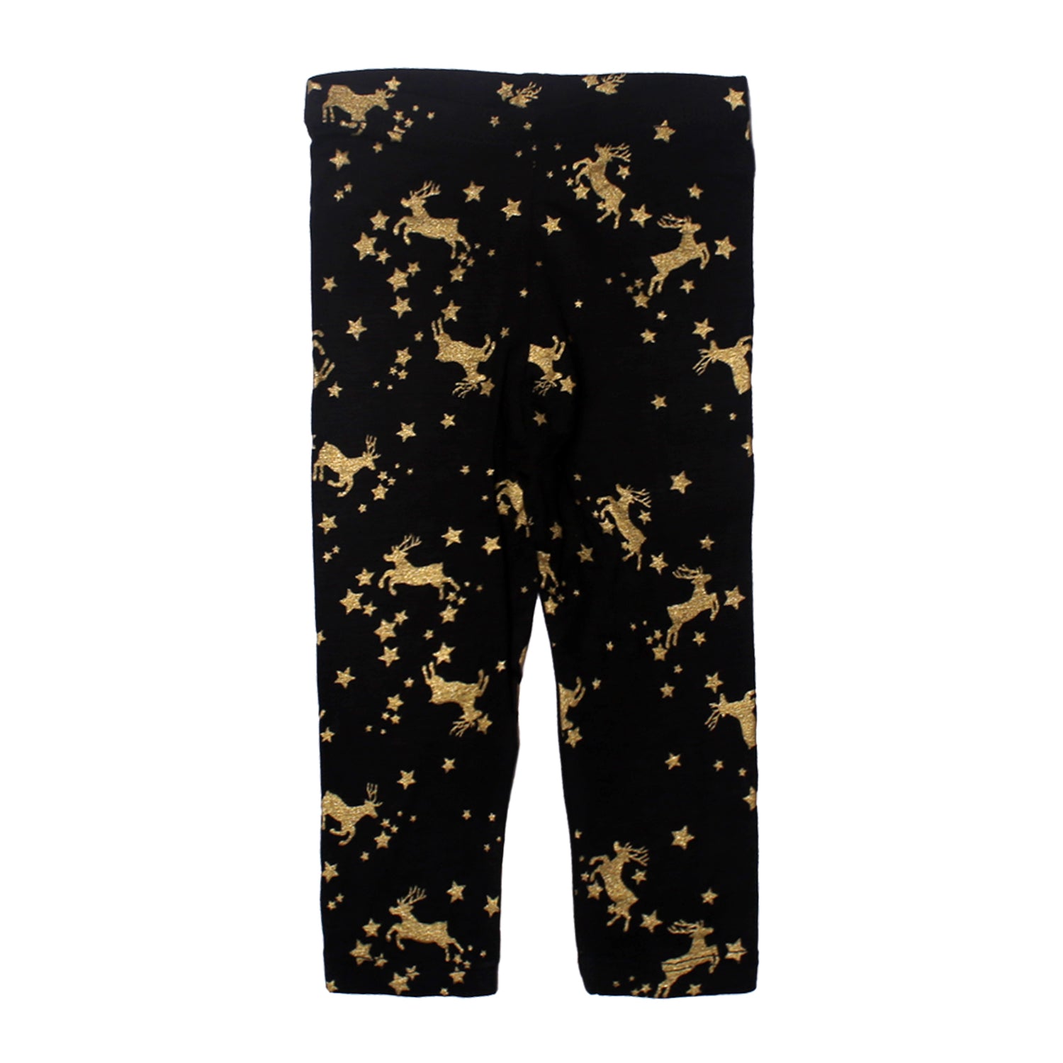 NEW BLACK WITH GOLDEN HORSE PRINTED TIGHTS FOR GIRLS Secondary image