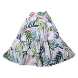 NEW LONG WHITE WITH GREEN LEAVES PRINTED SKIRT FOR GIRLS
