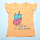 ORANGE SWEET ICE CREAM PRINTED T-SHIRT