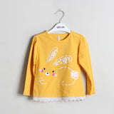 Yellow  Printed  Full Sleeves T-shirts