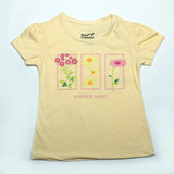 SUMMER NIGHT FLOWER PRINTED YELLOW T-SHIRT