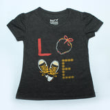 CHARCOAL GERY LOVE PRINTED T-SHIRT