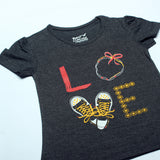 CHARCOAL GERY LOVE PRINTED T-SHIRT