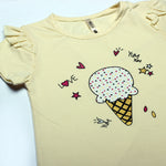 Load image into Gallery viewer, ICE CREAM CONE OFF WHITE PRINTED T-SHIRT FOR GIRLS
