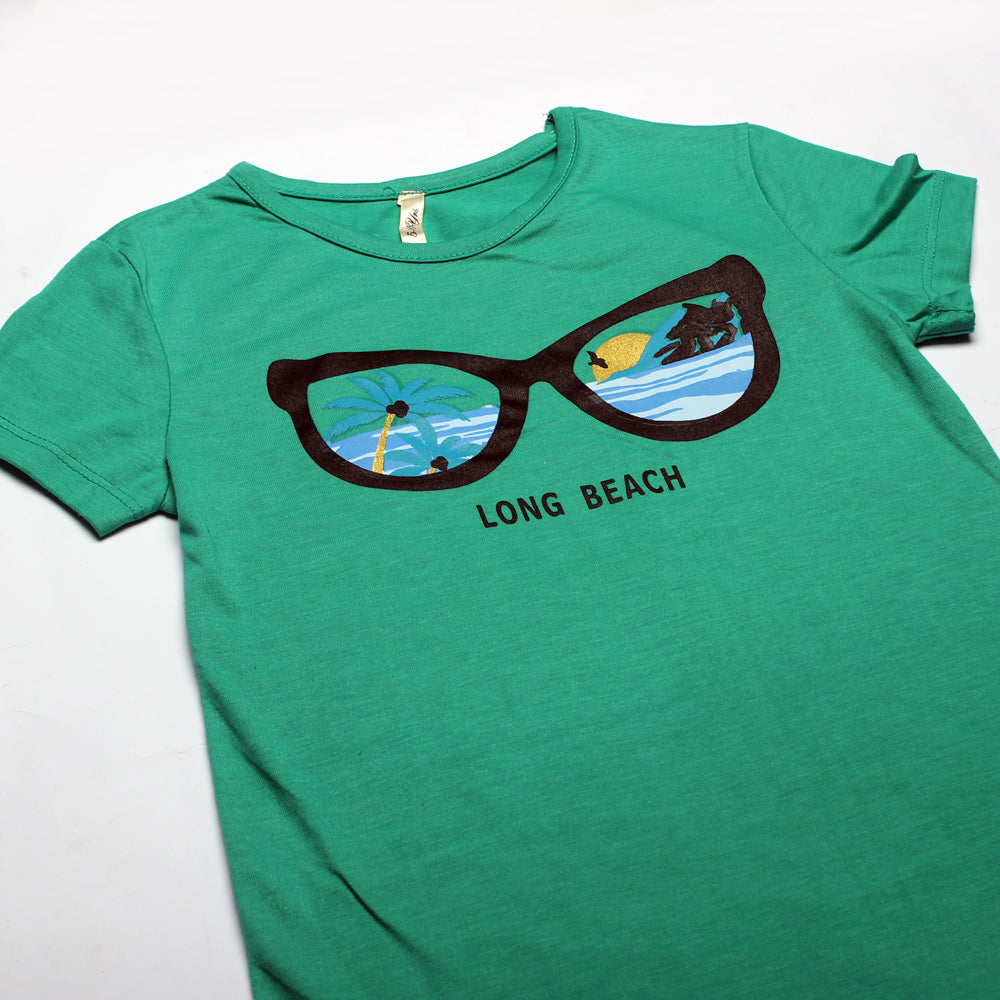 LONG BEACH GREEN COLOR T-SHIRT FOR GIRLS Secondary image
