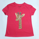 PINK GIRAFFE PRINTED T-SHIRT