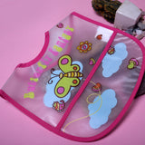 NEW PINK WITH POCKET PLASTIC BUTTERFLY FLOWER PRINTED BIB FOR BABIES