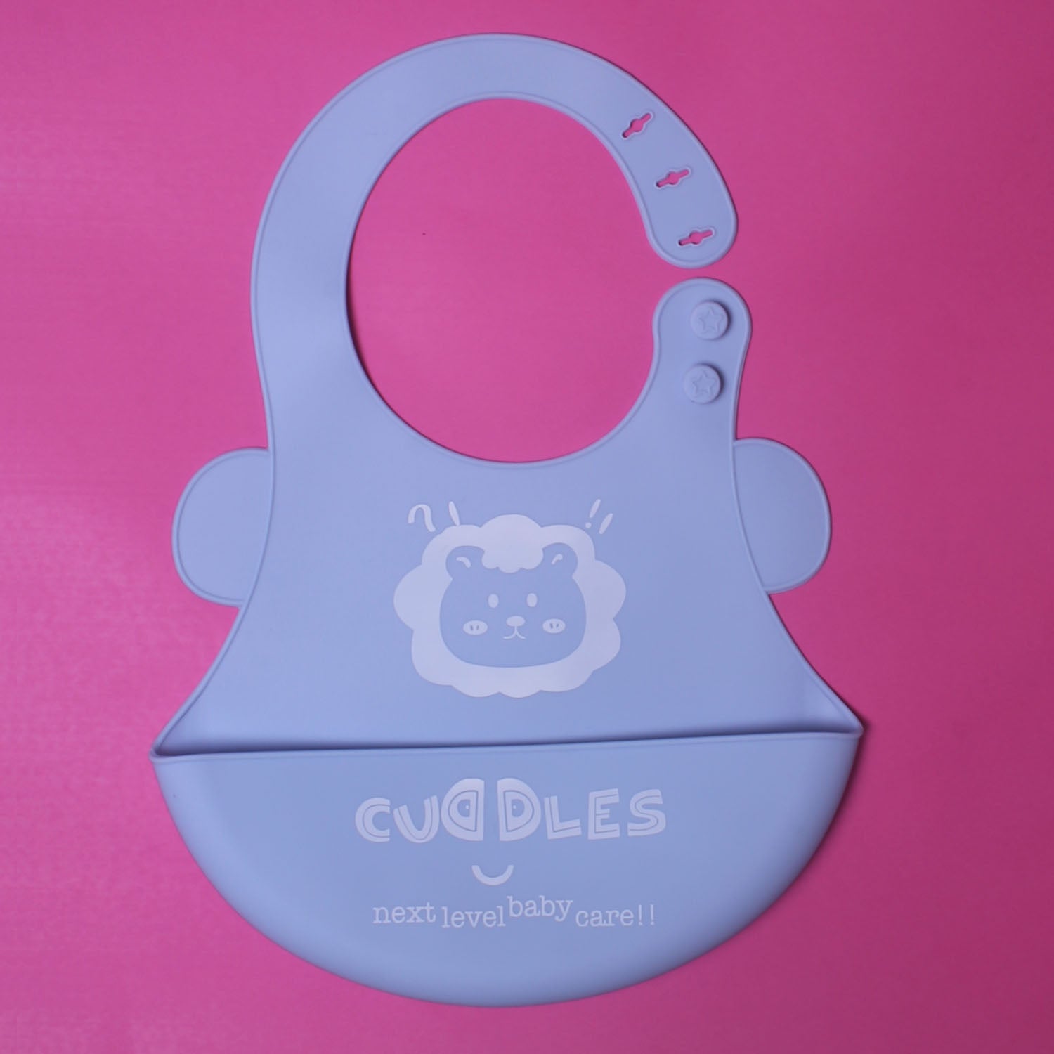 Blue Cuddles Baby Silicone Bib Blue Main image