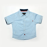 SKY BLUE FLAG PRINTED HALF SLEEVES CASUAL SHIRT FOR BOYS