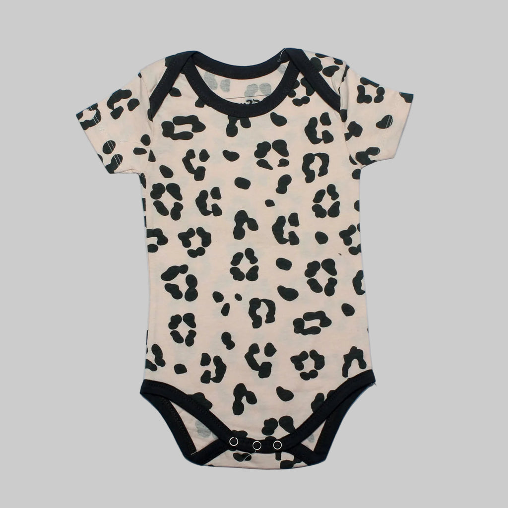 CHEETAH PRINTED PINK ROMPER FOR GIRLS