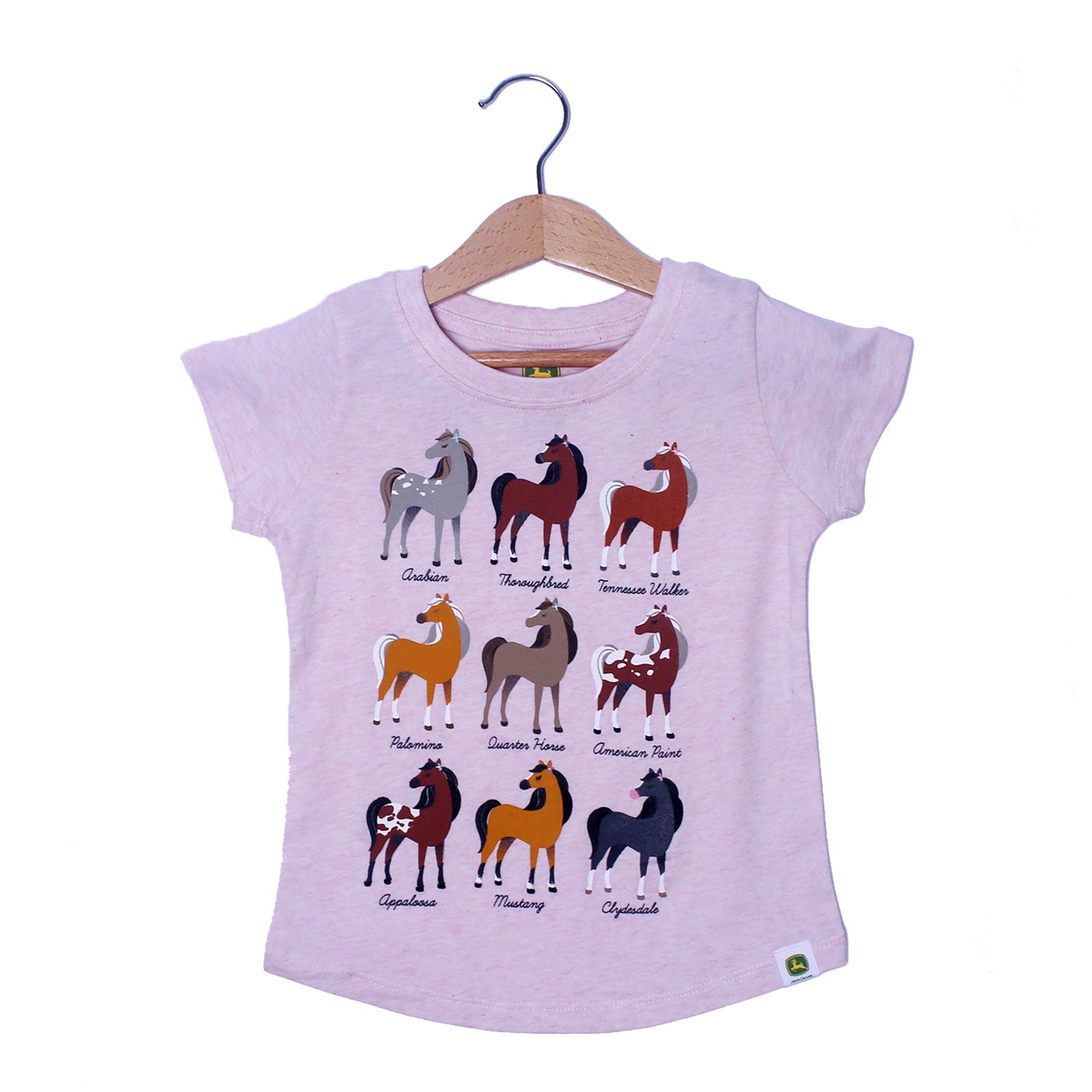 NEW PINK HORSE PRINTED HALF SLEEVES T-SHIRT Main image