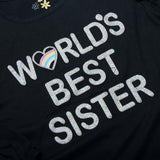 WORLD BEST SISTER BLACK PRINTED FULL SLEEVES T-SHIRTS