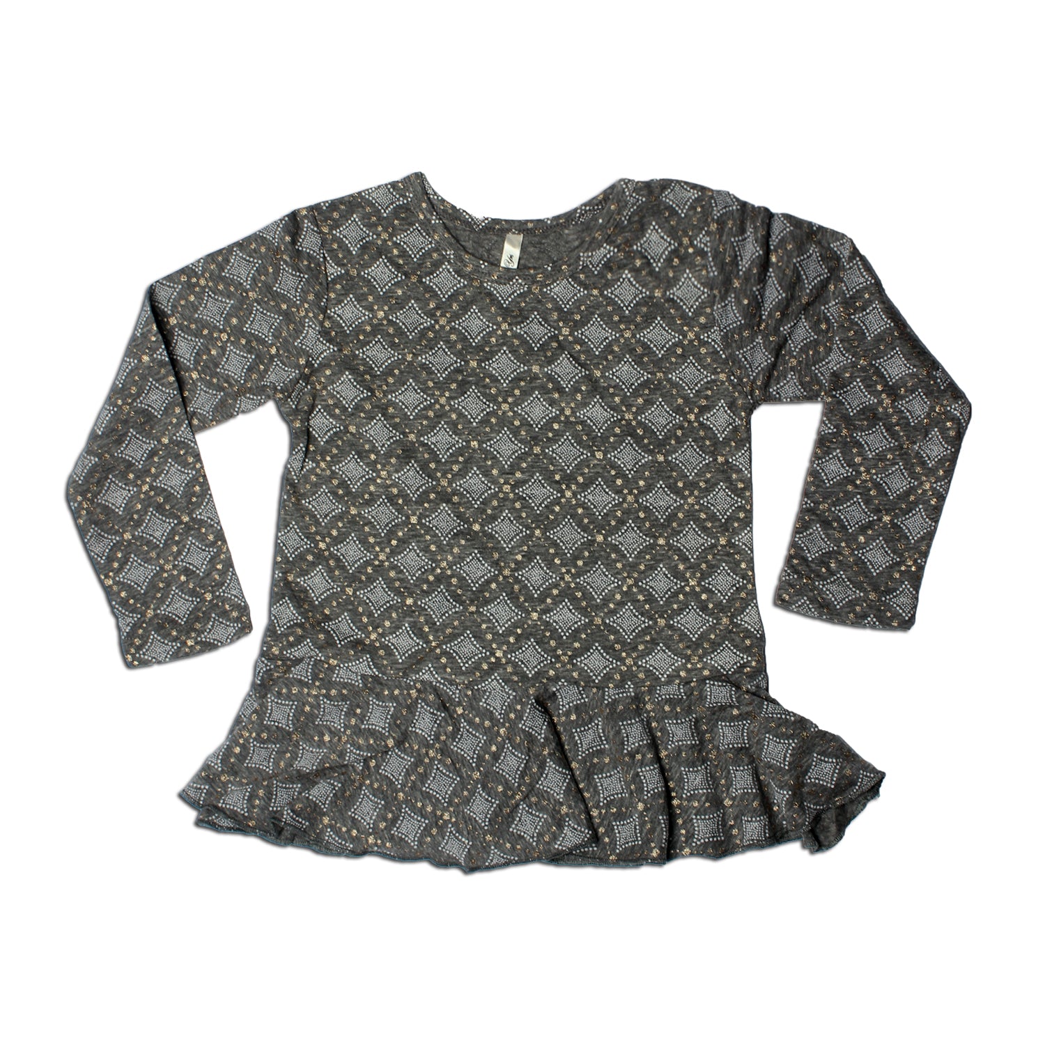 GREY WITH GOLDEN SPOTS PRINTED T-SHIRT AND TOP FOR GIRLS Secondary image