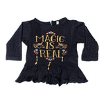 Load image into Gallery viewer, NAVY BLUE MAGIC IS REAL PRINTED FULL SLEEVES T-SHIRTS TOP
