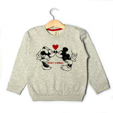 GREY MICKEY & MINNIE PRINTED SWEATSHIRT