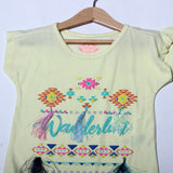 NEW YELLOW WANDERLUST T-SHIRT TOP FOR GIRLS
