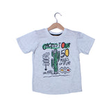 NEW LIGHT GREY CACTUS TOUR PRINTED T-SHIRT FOR BOYS
