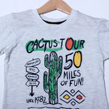 NEW LIGHT GREY CACTUS TOUR PRINTED T-SHIRT FOR BOYS