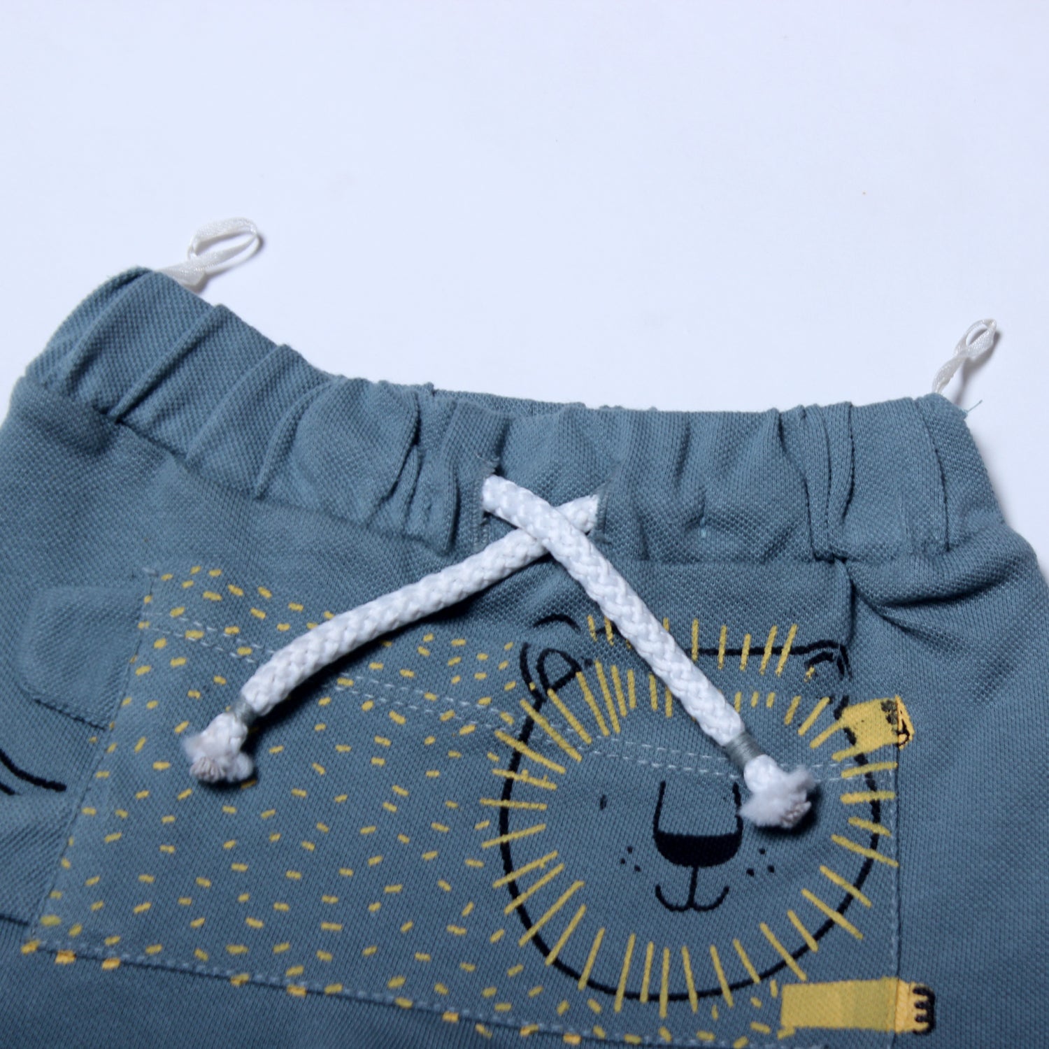NEW TEAL BLUE DOTS MINI LION PRINTED SHORT FOR BOYS