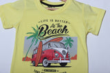 NEW YELLOW BEACH VAN PRINTED T-SHIRT FOR BOYS
