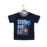 NEW CHARCOAL GREY SURF ALL DAY PRINTED T-SHIRT FOR BOYS