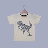 NEW CREAM DINO PRINTED T-SHIRT FOR BOYS