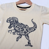 NEW CREAM DINO PRINTED T-SHIRT FOR BOYS