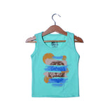 NEW SEA GREEN LION PRINTED SANDO FOR BOYS