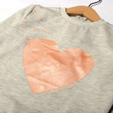 NEW GREY WITH PINK HEART PRINTED SWEATSHIRT FOR GIRLS