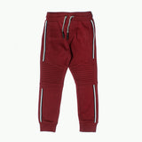 MAROON WITH WHITE STRIPES JOGGER PANTS TROUSERS