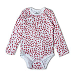 Load image into Gallery viewer, WHITE WITH LEOPARD DOTS PRINTED FULL SLEEVES ROMPERS
