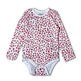 WHITE WITH LEOPARD DOTS PRINTED FULL SLEEVES ROMPERS