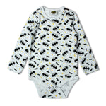 Load image into Gallery viewer, NEW GREY BATMAN PRINTED FULL SLEEVES ROMPERS
