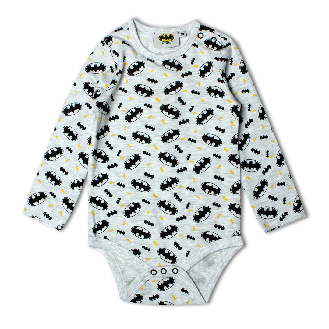 NEW GREY BATMAN PRINTED FULL SLEEVES ROMPERS