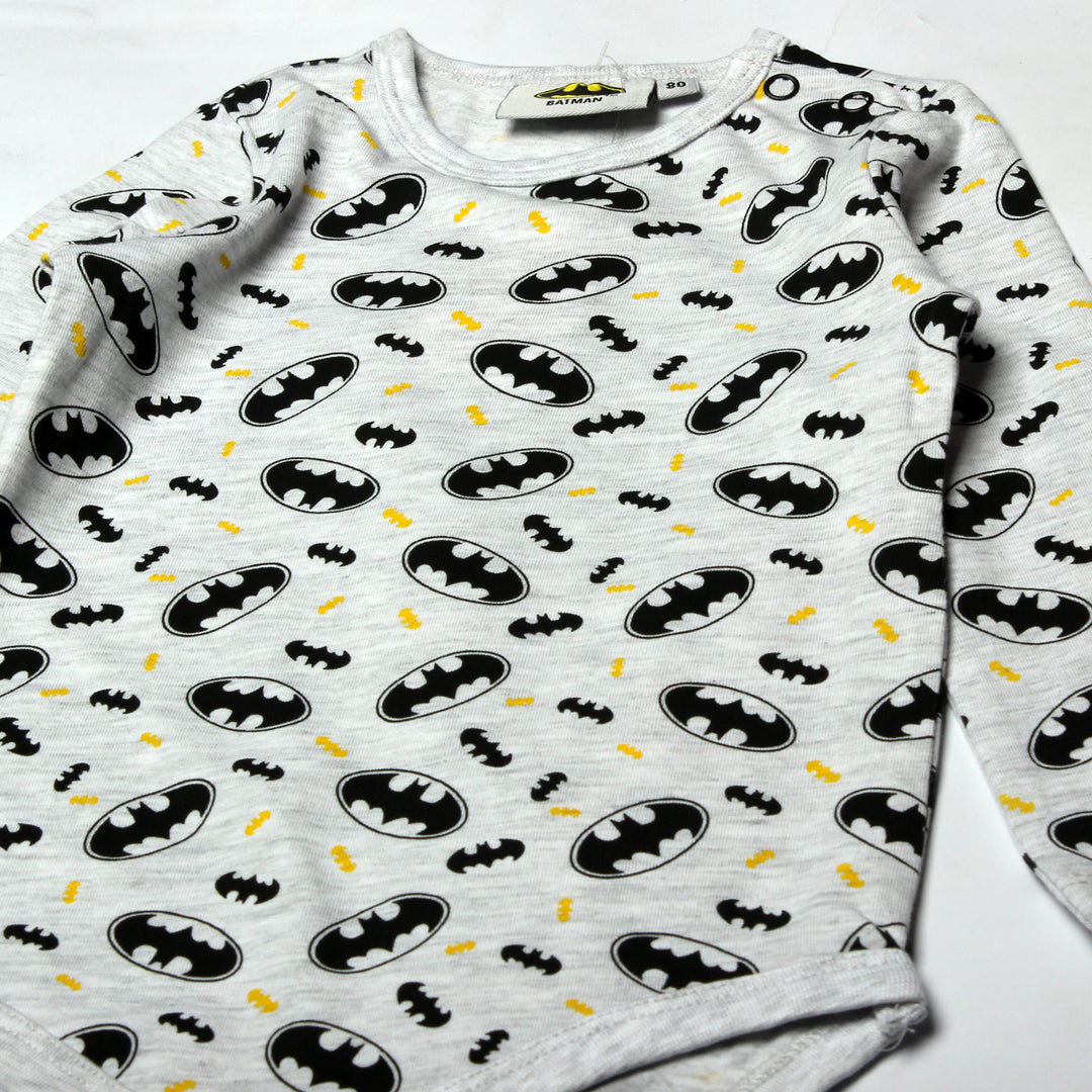 NEW GREY BATMAN PRINTED FULL SLEEVES ROMPERS