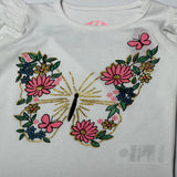 WHITE FULL SLEEVES BUTTERFLY PRINTED TOP FOR GIRLS