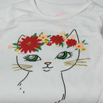 Load image into Gallery viewer, WHITE FULL SLEEVES CAT PRINTED TOP FOR GIRLS
