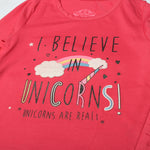 Load image into Gallery viewer, PINK FULL SLEEVES I BELIEVE UNICORNS PRINTED TOP FOR GIRLS
